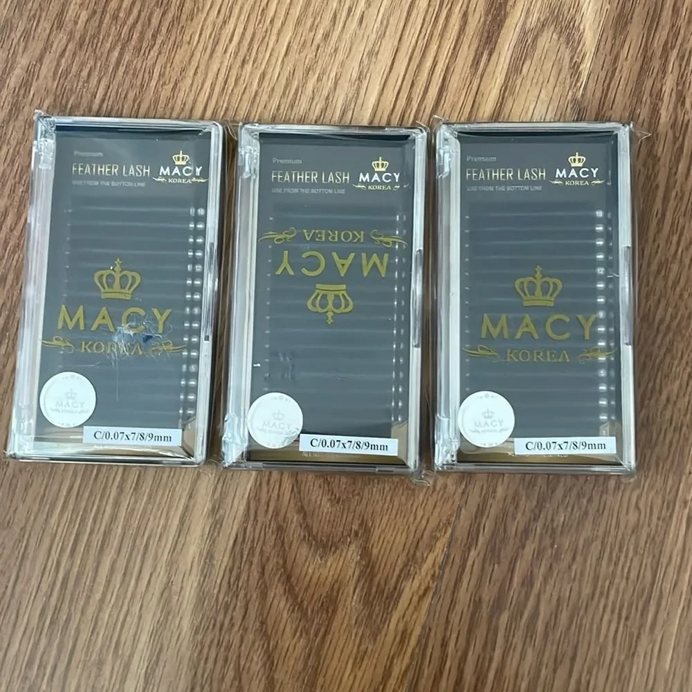 Macy Korea Eyelash Extensions SG Feather Lash (Set of 3) C/ 0.07 X7,8,9 mm